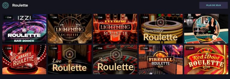 Izzi Casino jeux live